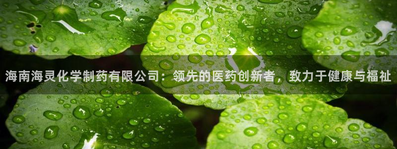 9游会老哥：海南海灵化学制药有限公司：领先的医药创新者，致力于健康与福祉