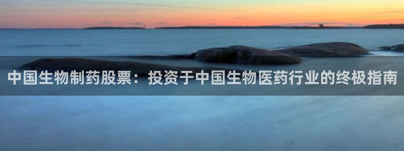 j9九游会老哥俱乐部交流区：中国生物制药股票：投资于中国生物医药行业的终极指南
