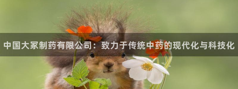 ag九游老哥俱乐部：中国大冢制药有限公司：致力于传统中药的现代化与科技化