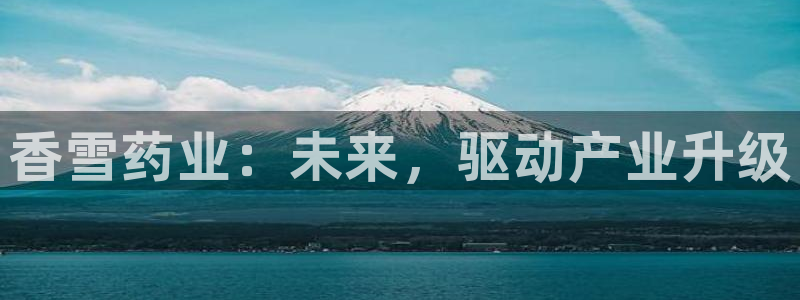 9游会老哥：香雪药业：未来，驱动产业升级